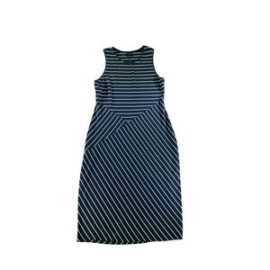 Mossimo Womens Black White Striped Ribbed Sleeveless Midi‎ Dress Size L